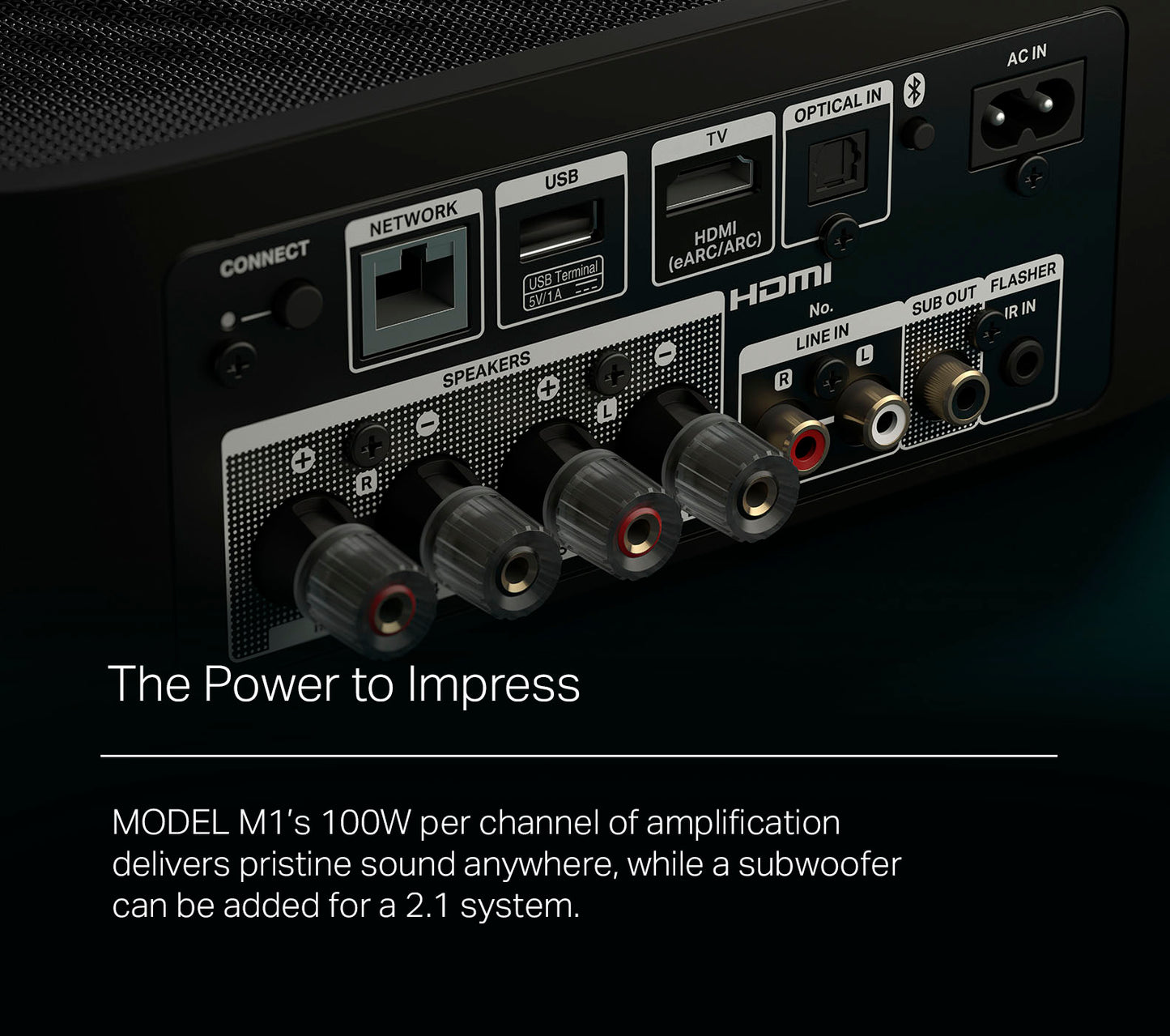 Marantz MODEL M1 2.1 Ch 100W per channel Wireless Streaming Amplifier with HEOS® Built-in