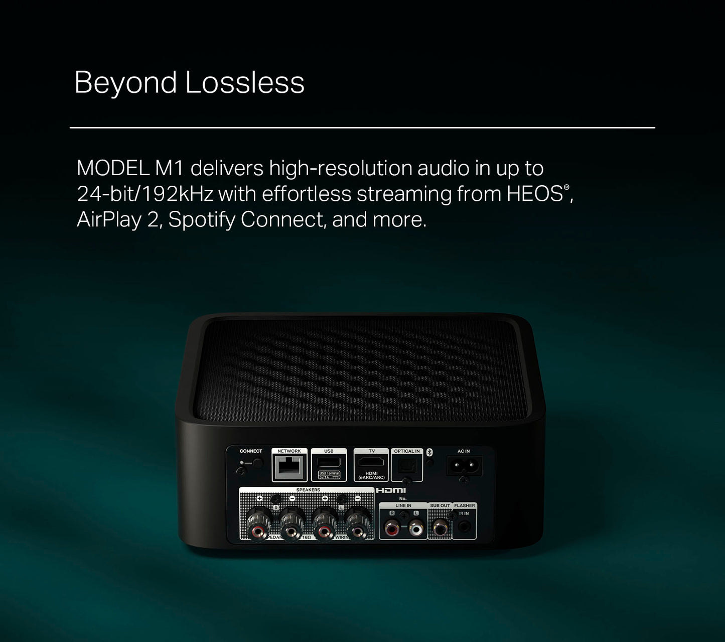 Marantz MODEL M1 2.1 Ch 100W per channel Wireless Streaming Amplifier with HEOS® Built-in